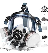 Gas Masks Survival Nuclear and Chemical - Reusable Full Face Respirator Mask, Eye&Face Protection...