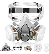 Half Facepiece Reusable Respirator with Filters - GAS Respirator with Goggle Professional Paintin...